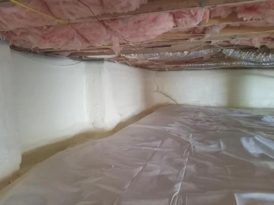Crawl space encapsulation with closed-cell spray foam for Attic Insulation in Smithville